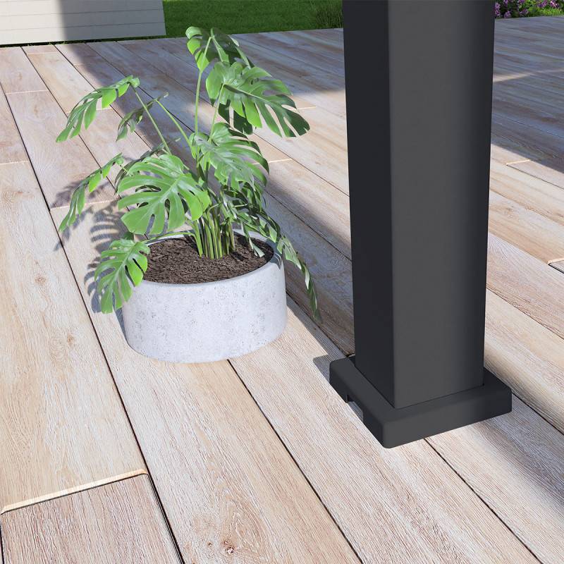 Ombrea - Pergola bioclimatique Ombréa autoportante VS - 3x4M Noir + 1 store 4M blanc - Image 5