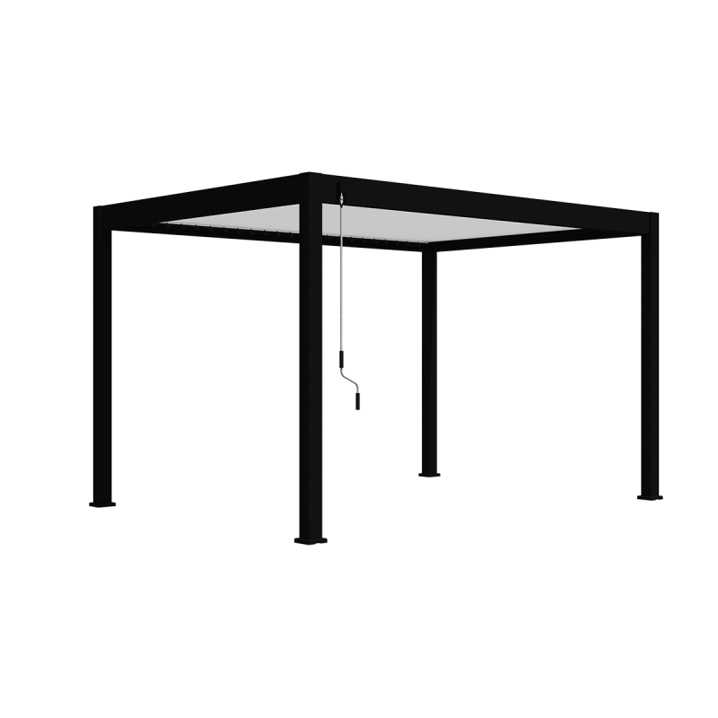 Ombrea - Pergola bioclimatique Ombréa autoportante VS - 3x4M Noir + 1 store 4M blanc - Image 2