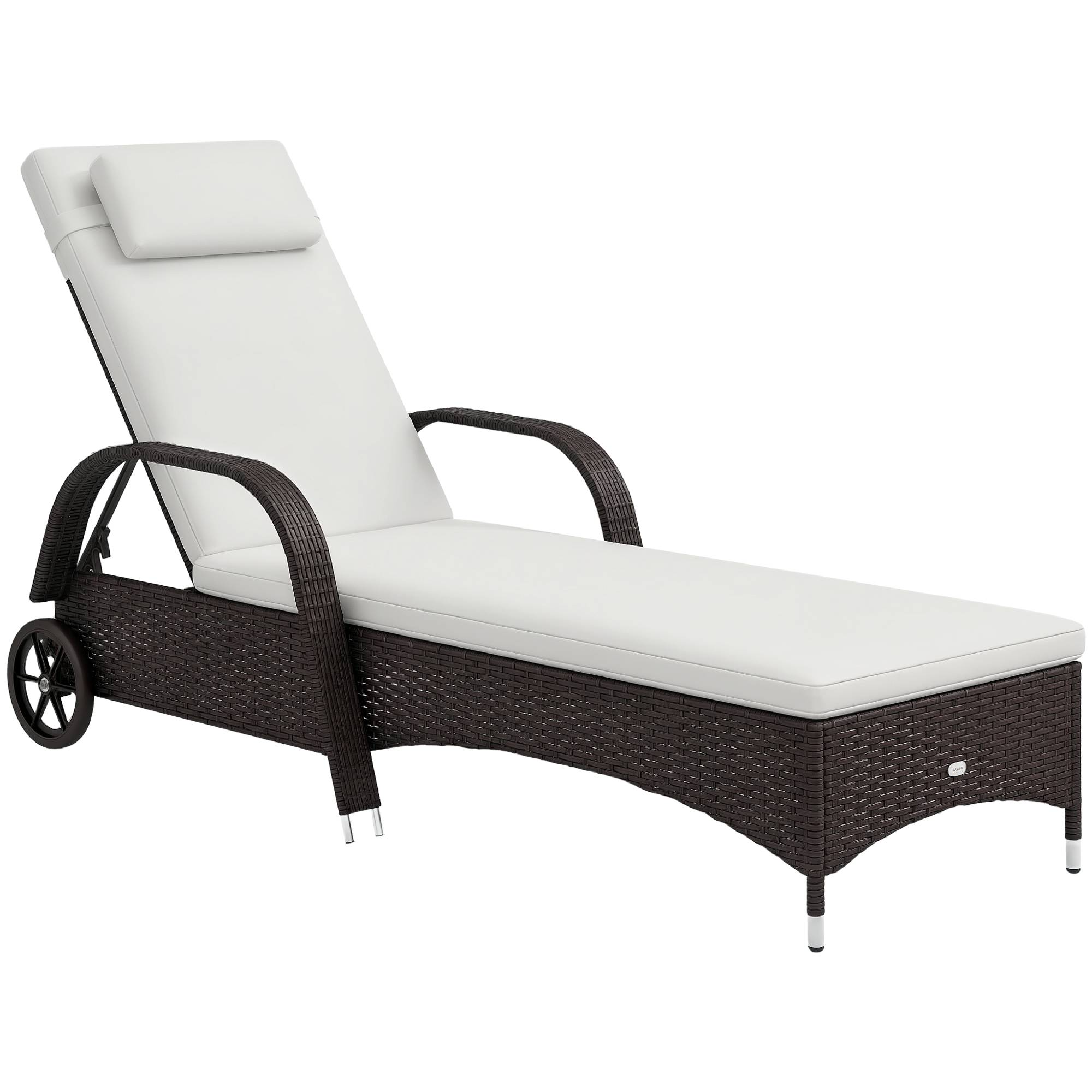 Bain de soleil résine tressée marron et crème 200 x 73 x 103 cm - PANGIVO