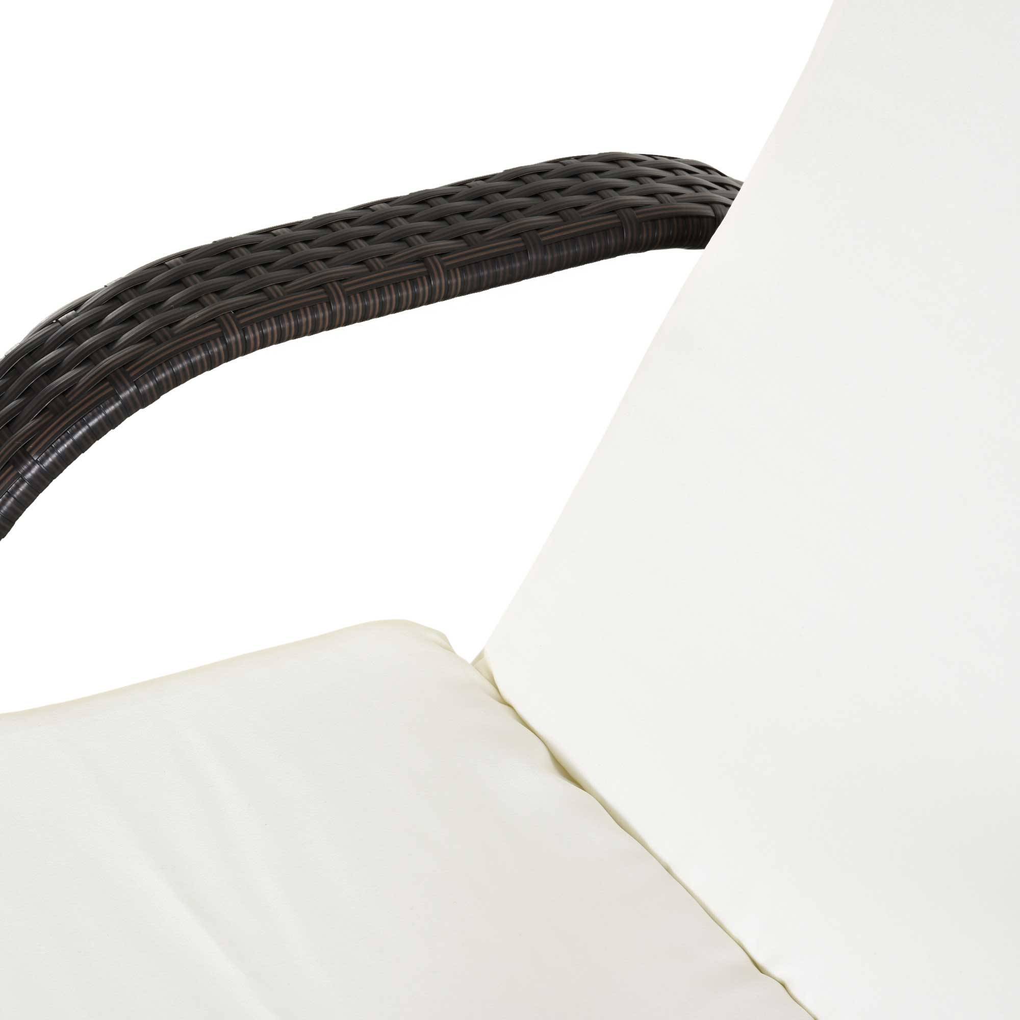 Bain de soleil résine tressée marron et crème 200 x 73 x 103 cm - PANGIVO - Image 10