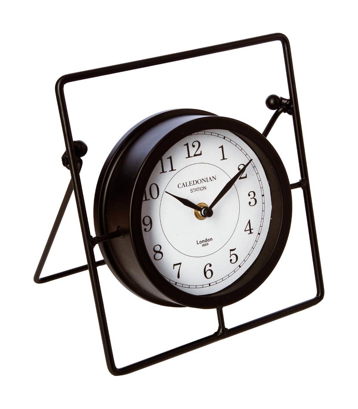 Horloge à poser en métal Noir H 23 cm