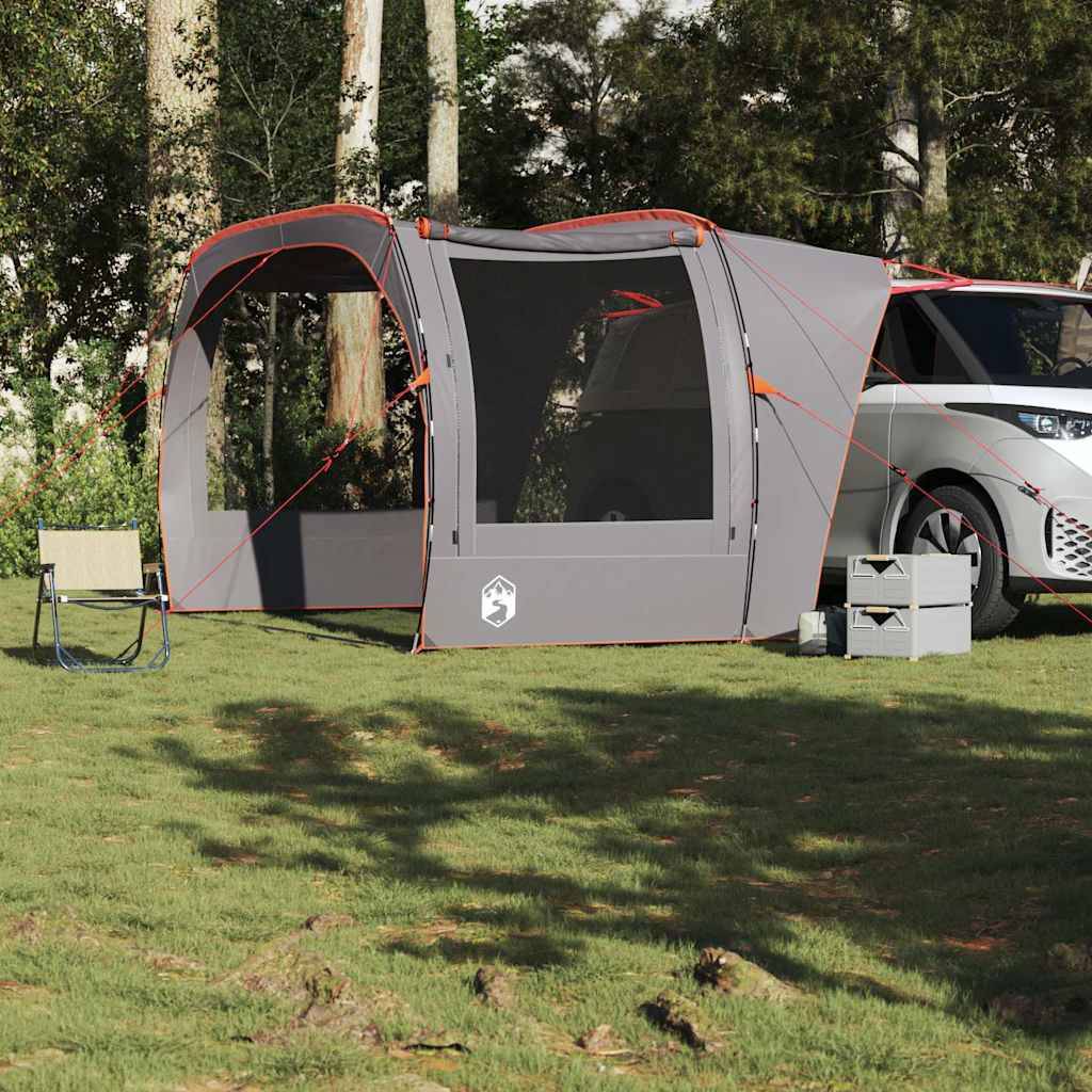 Abri de Coffre pour Voiture Auvent en Polyester Imperméable pour Van et SUV Gris et Orange – ComfortXL Outdoor Living - Image 3