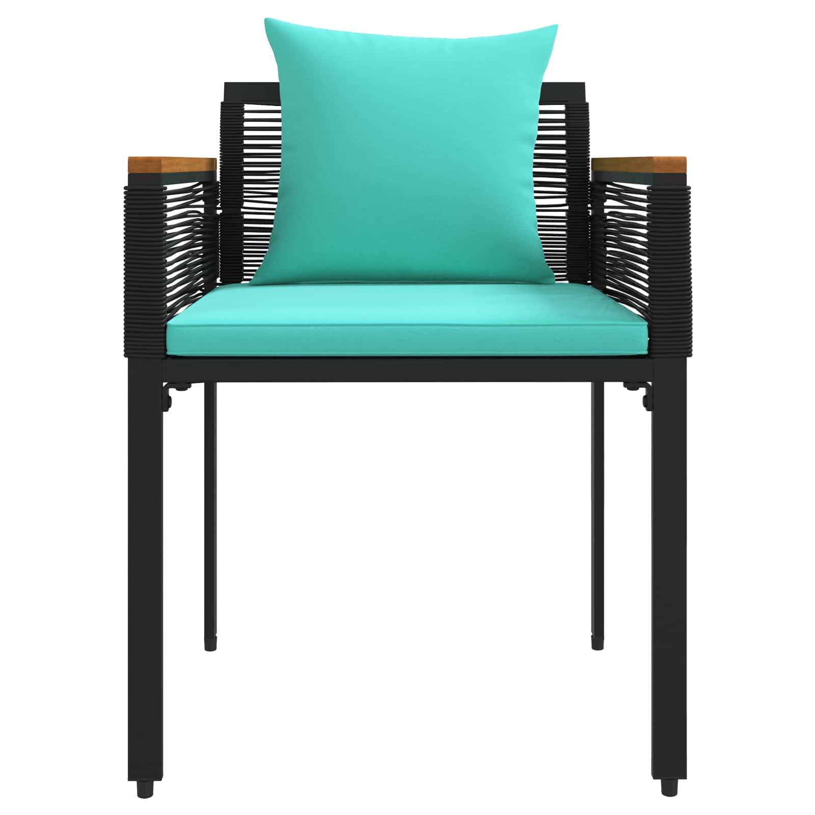 Vidaxl - Ensemble de meubles d'extérieur Noir et turquoise polyrotin vidaXL 42025230 - Image 10