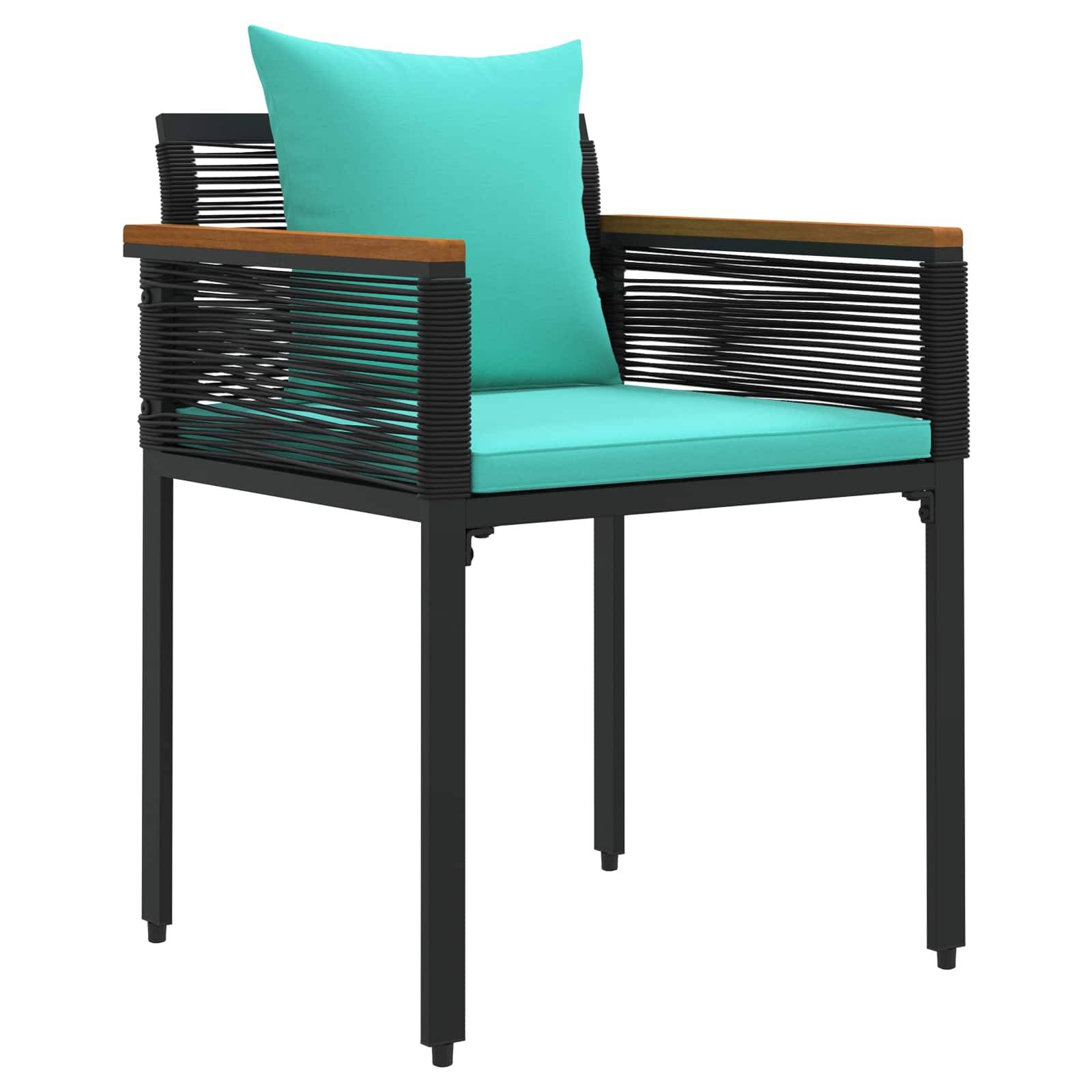 Vidaxl - Ensemble de meubles d'extérieur Noir et turquoise polyrotin vidaXL 42025230 - Image 7