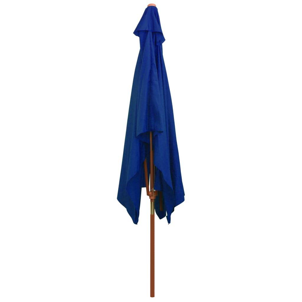 Helloshop26 - Parasol d'extérieur avec mât en bois 200 x 300 cm bleu - Imagen 4
