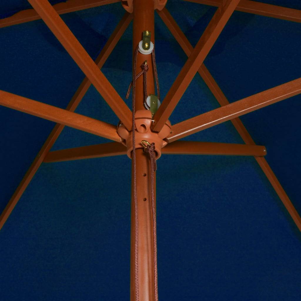 Helloshop26 - Parasol d'extérieur avec mât en bois 200 x 300 cm bleu - Imagen 5