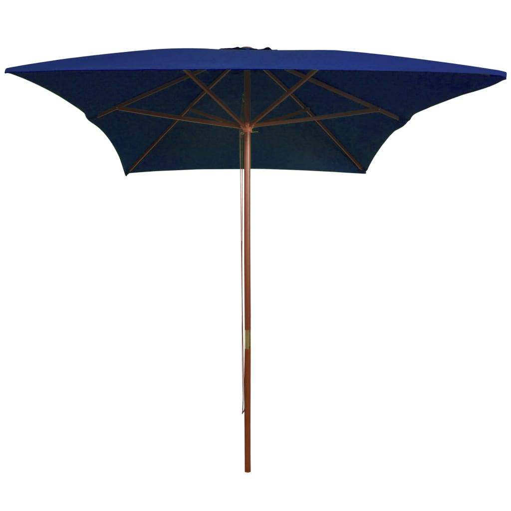 Helloshop26 - Parasol d'extérieur avec mât en bois 200 x 300 cm bleu - Imagen 2