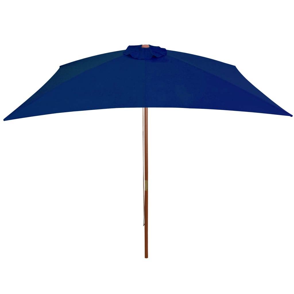 Helloshop26 - Parasol d'extérieur avec mât en bois 200 x 300 cm bleu - Imagen 3