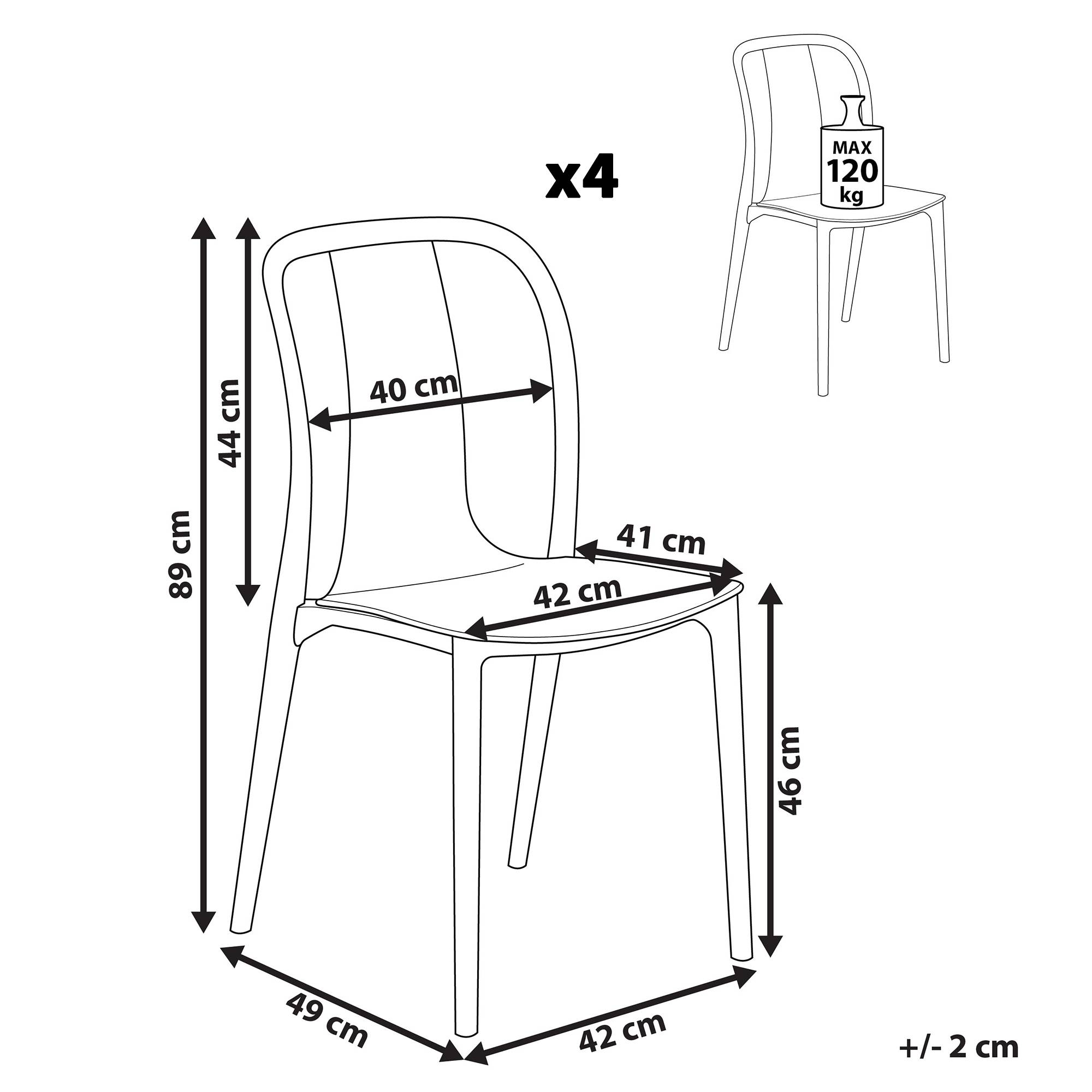 Beliani - Chaise de jardin Matière synthétique Blanc SPEZIA - Beliani - Imagen 3