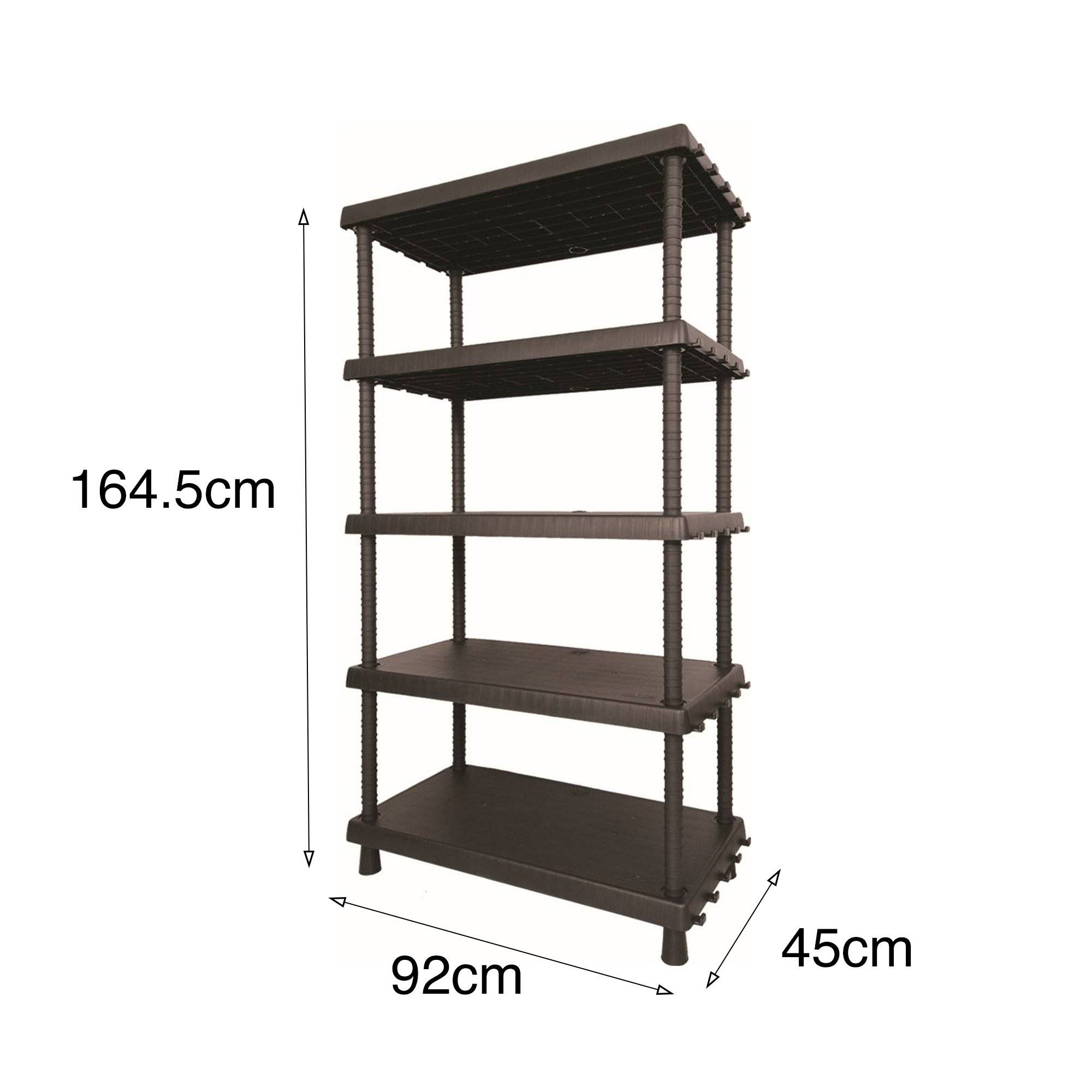 Dmora - Armoire d'extérieur Incourt, Etagère d'extérieur, Armoire polyvalente avec 3 étagères, 100% Made in Italy, Anthracite, 92x45h165 cm - Dmora - Imagen 3