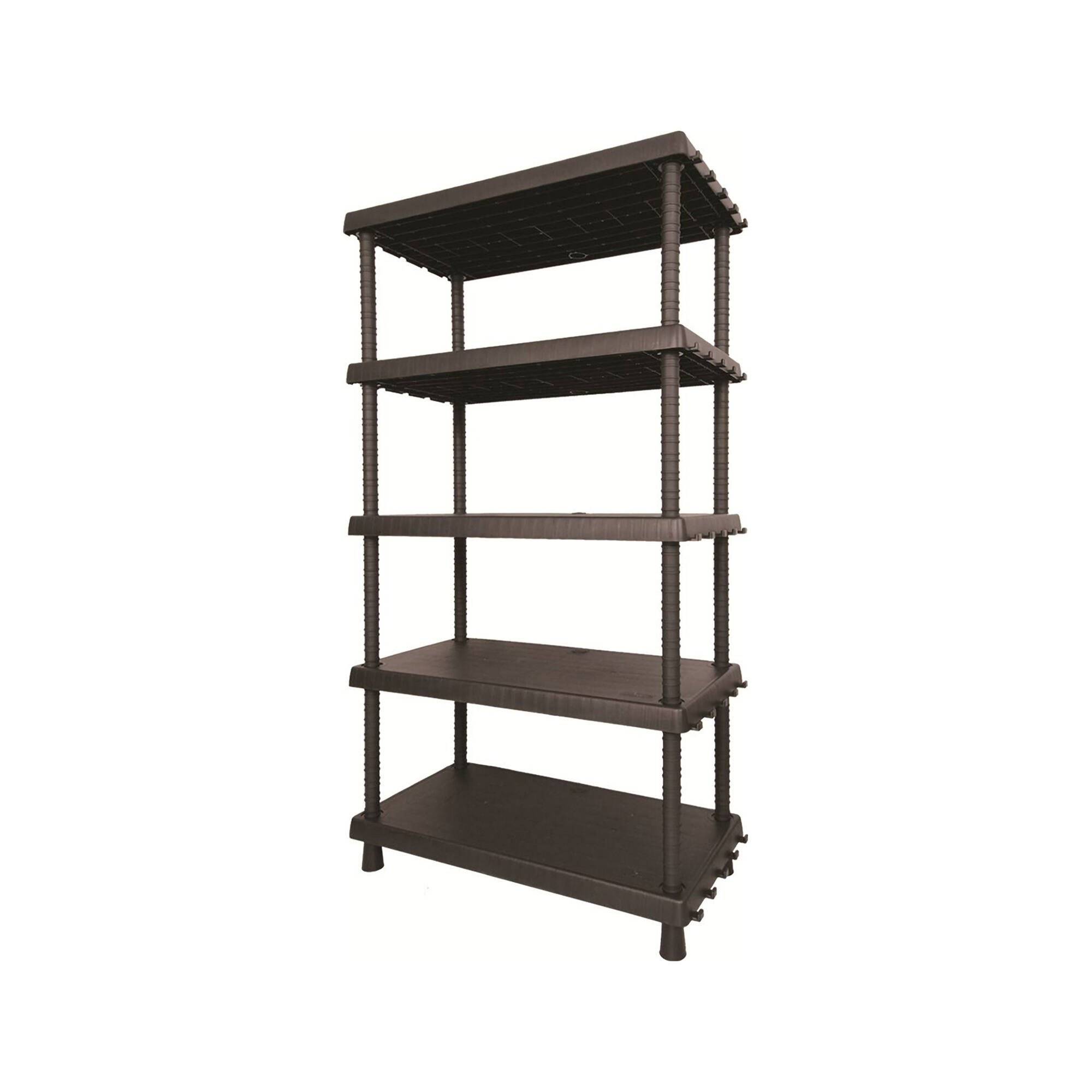 Dmora - Armoire d'extérieur Incourt, Etagère d'extérieur, Armoire polyvalente avec 3 étagères, 100% Made in Italy, Anthracite, 92x45h165 cm - Dmora - Imagen 1