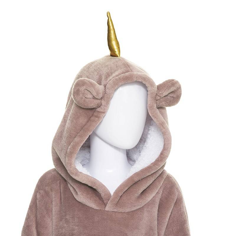 Sweat plaid à capuche licorne rose enfant Atmosphera - Image 3