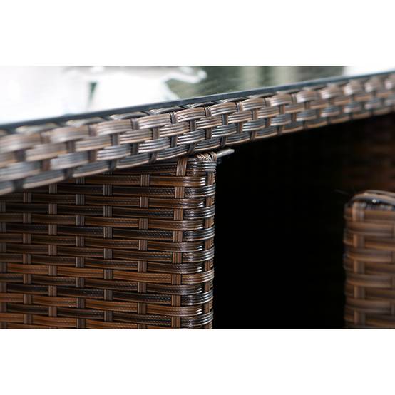 Salon de jardin 6 places marron-blanc + housse de protection MIAMI - Image 4
