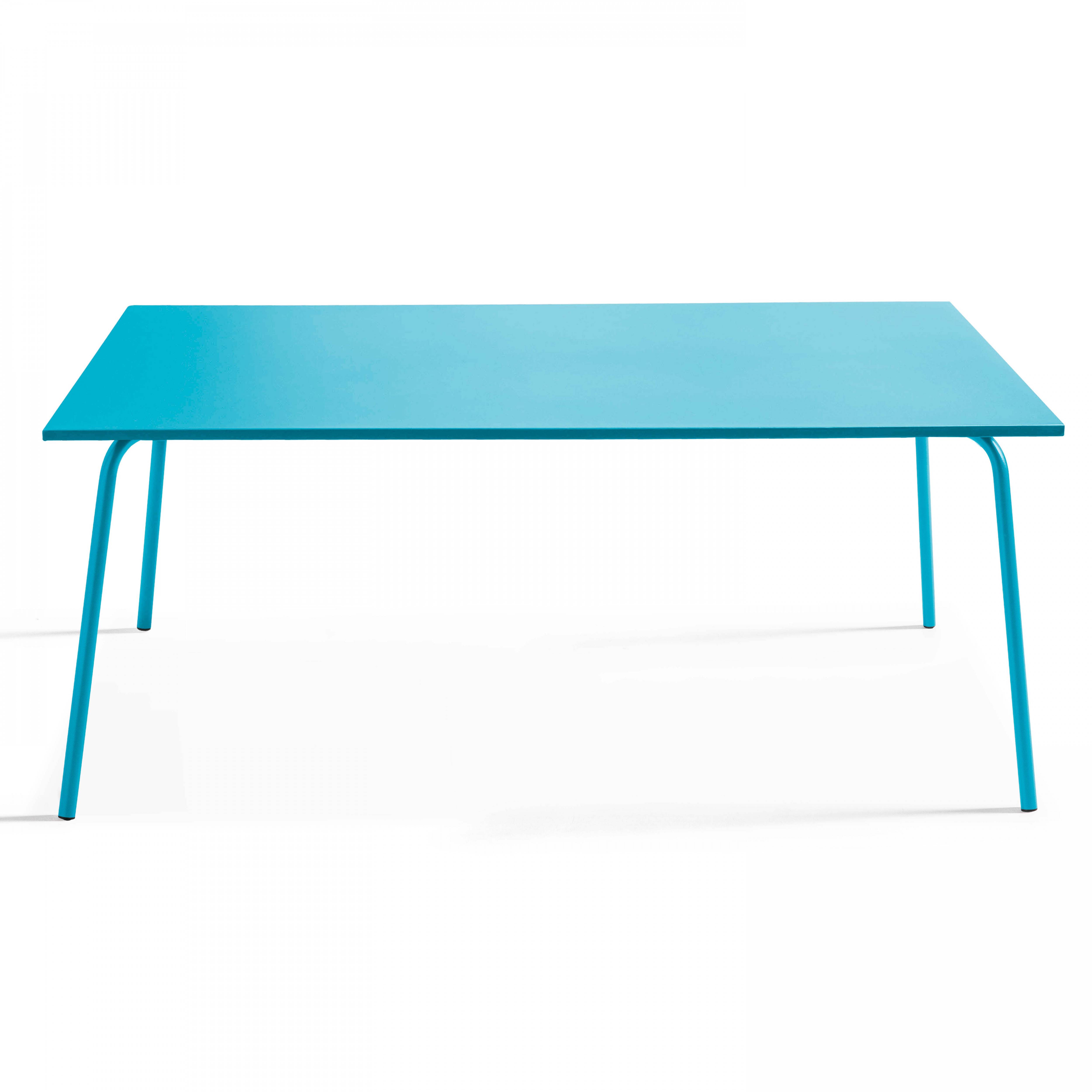 Oviala - Ensemble table de jardin et 8 chaises bistrot en acier bleu Palavas - Oviala - Imagen 2