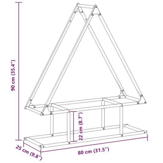 Range-bûches acier robuste pour cheminée intérieur & extérieur Blanc 80x90cm – ComfortXL Outdoor Living - Image 3