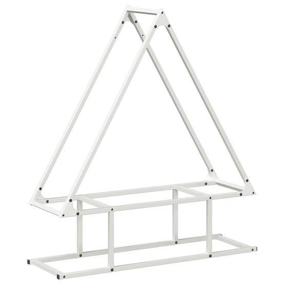 Range-bûches acier robuste pour cheminée intérieur & extérieur Blanc 80x90cm – ComfortXL Outdoor Living - Image 2