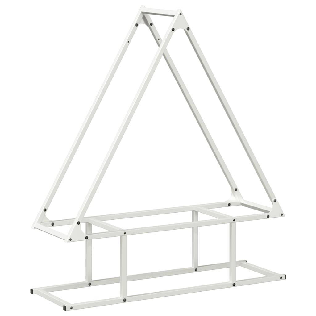 Range-bûches acier robuste pour cheminée intérieur & extérieur Blanc 80x90cm – ComfortXL Outdoor Living - Image 2