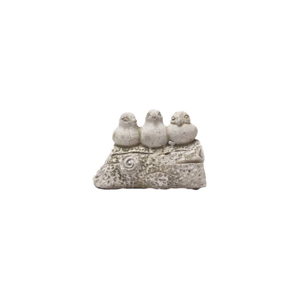 Chemin De Campagne - Trio d'oiseaux décoratifs sur branche en béton gris 20.5 x 9.5 x 11cm Chemin de campagne - Imagen 1