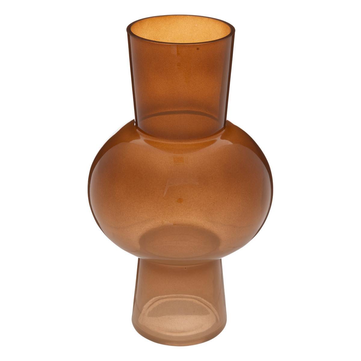 Vase boule et conique en verre Ambre H 29,5 cm - Imagen 1