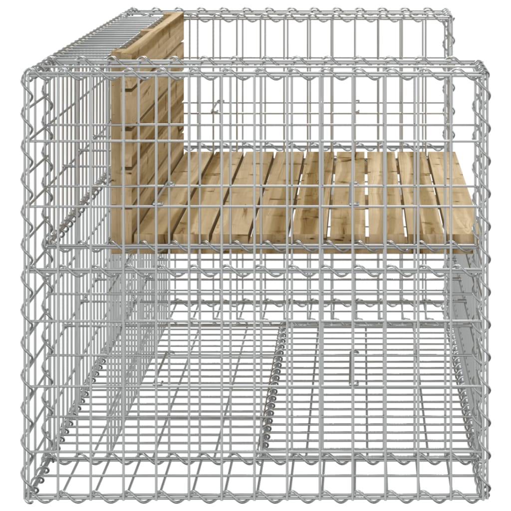 Maison Chic - Banc de jardin - Banc d'extérieur - Banquette design gabion 143x71x65,5cm bois de pin imprégné - Imagen 4