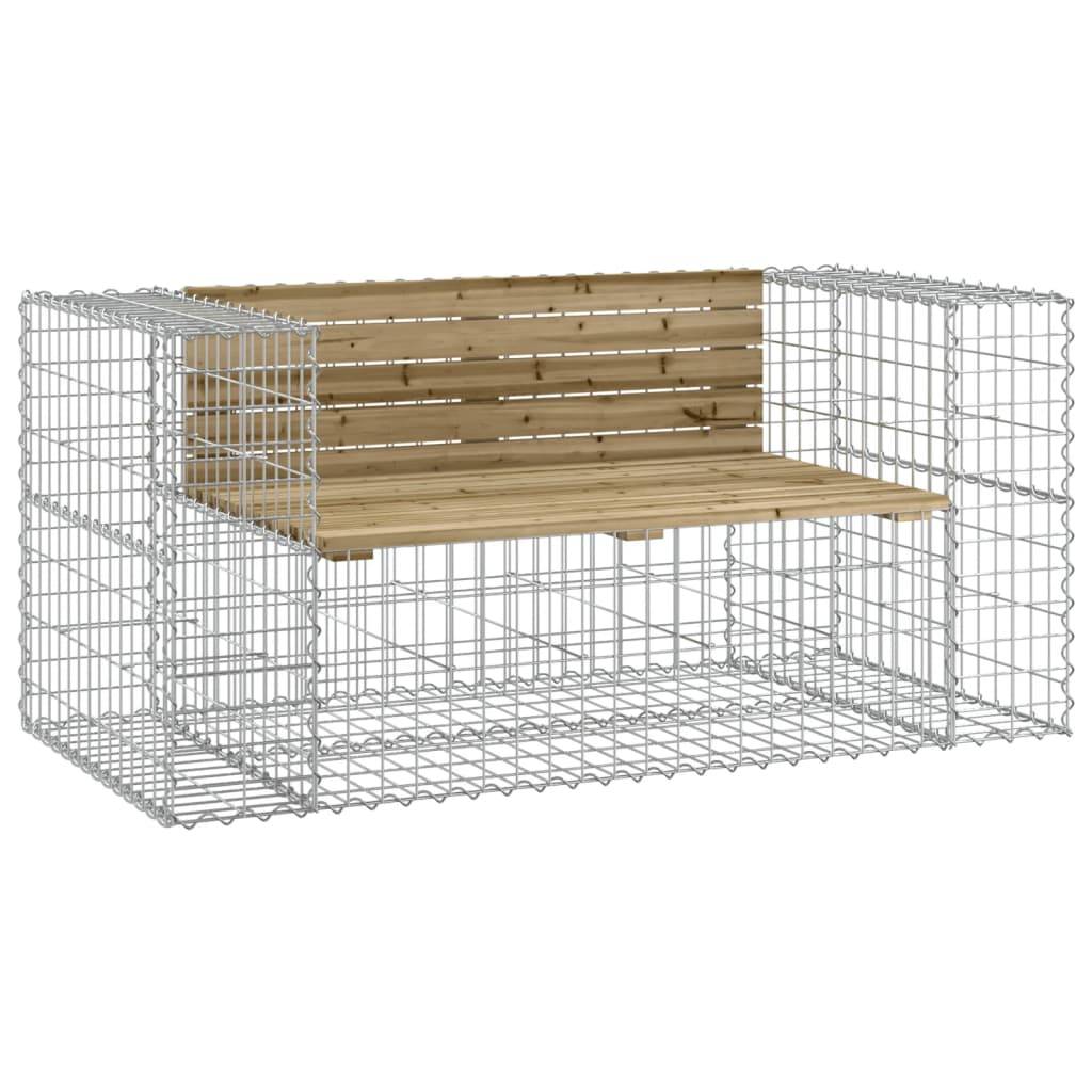 Maison Chic - Banc de jardin - Banc d'extérieur - Banquette design gabion 143x71x65,5cm bois de pin imprégné - Imagen 1