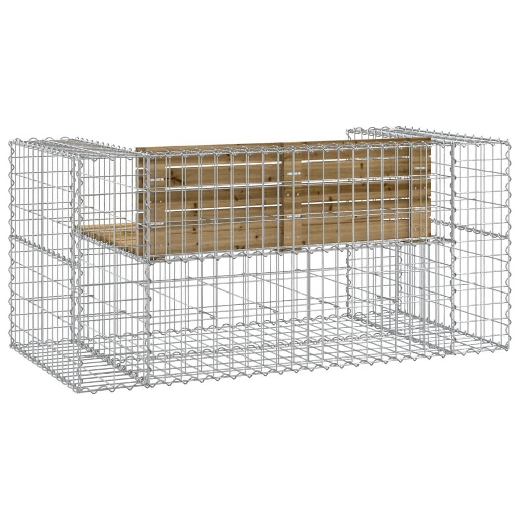 Maison Chic - Banc de jardin - Banc d'extérieur - Banquette design gabion 143x71x65,5cm bois de pin imprégné - Imagen 5