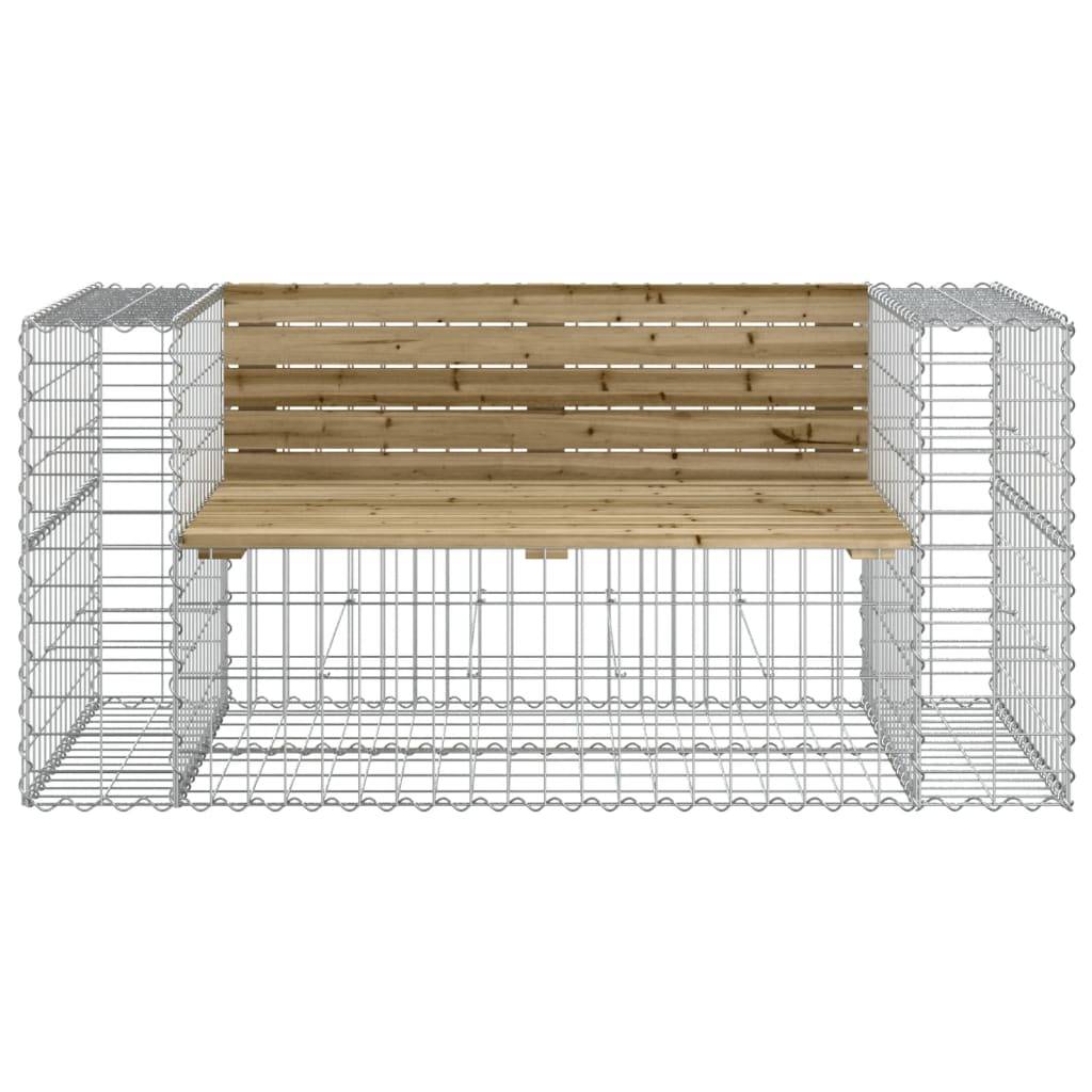 Maison Chic - Banc de jardin - Banc d'extérieur - Banquette design gabion 143x71x65,5cm bois de pin imprégné - Imagen 3