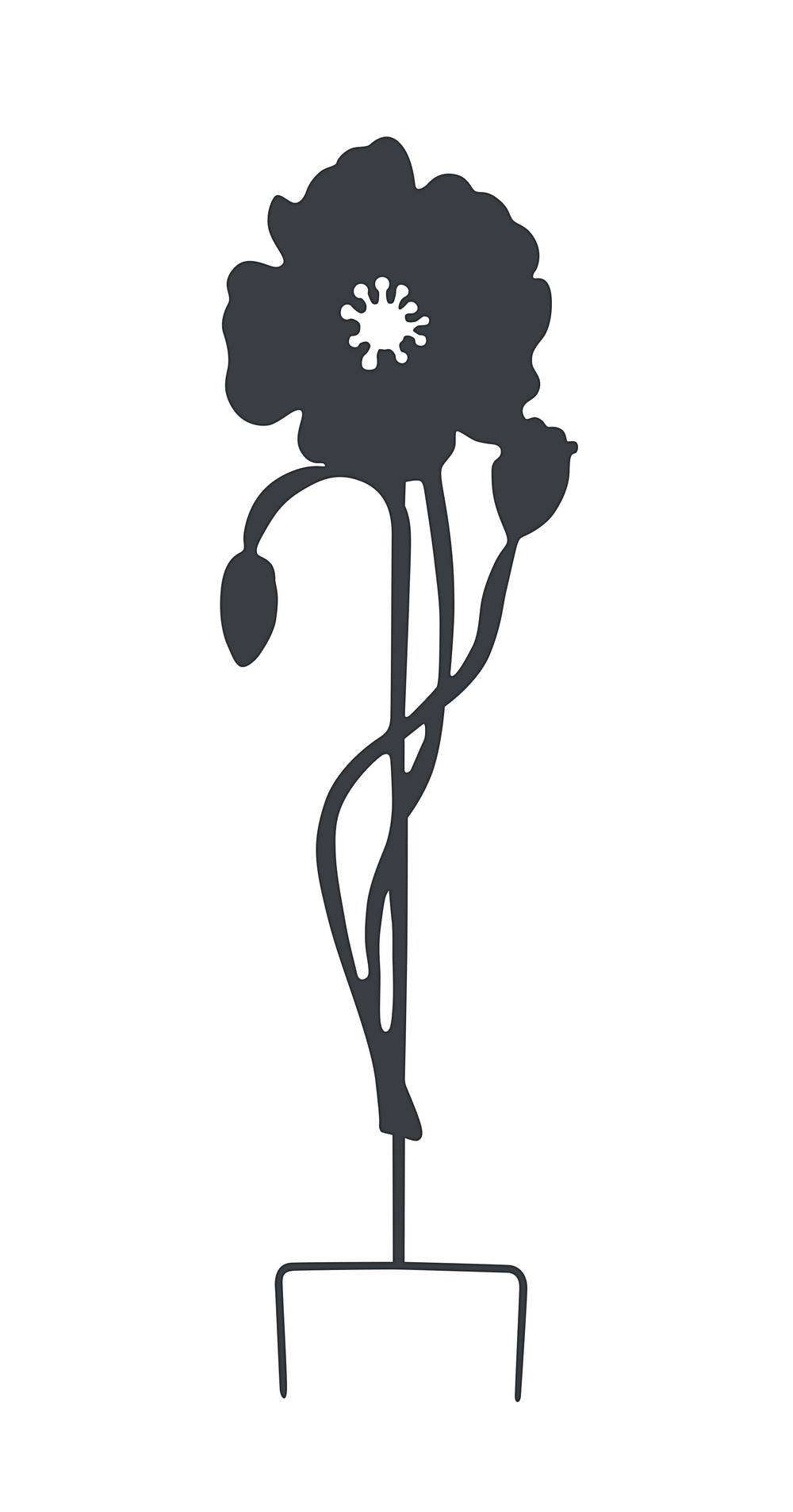 Louis Moulin - Déco en métal à planter Coquelicot - 22x70 cm - anthracite Louis Moulin - Image 1