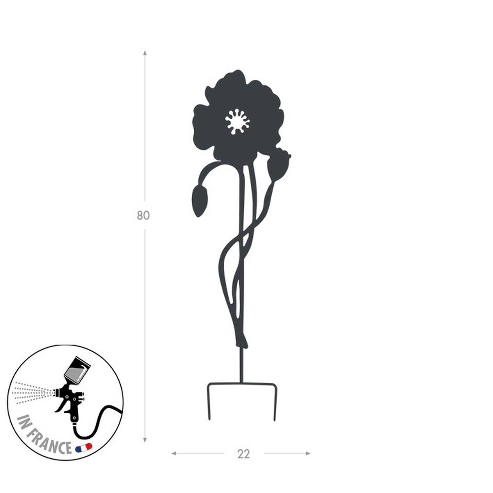 Louis Moulin - Déco en métal à planter Coquelicot - 22x70 cm - anthracite Louis Moulin - Image 2