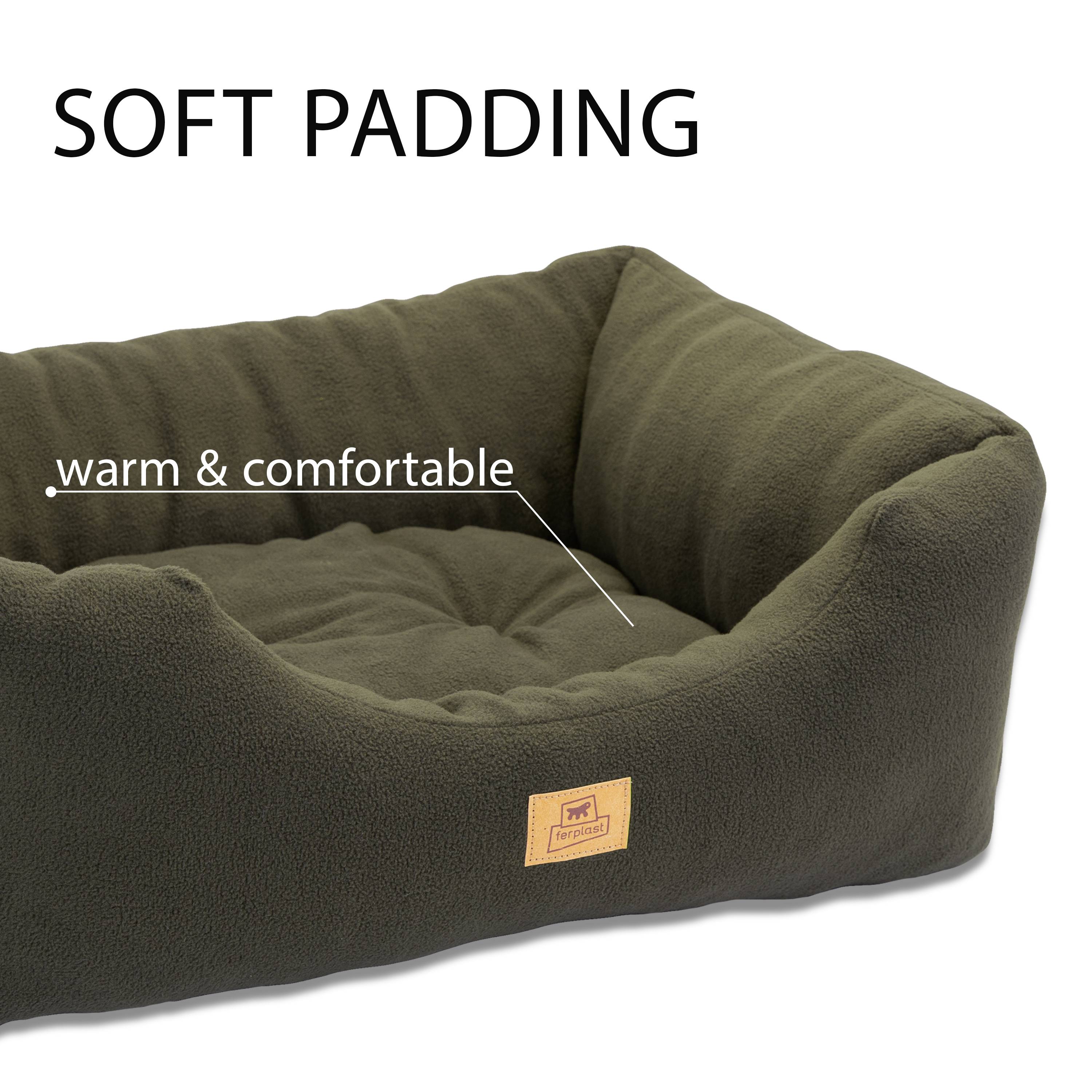 Ferplast - Canapé Lit pour Chiens et Chats COCCOLO MICROFLEECE 50 Doux Micropolaire Lavable Gris - Imagen 8