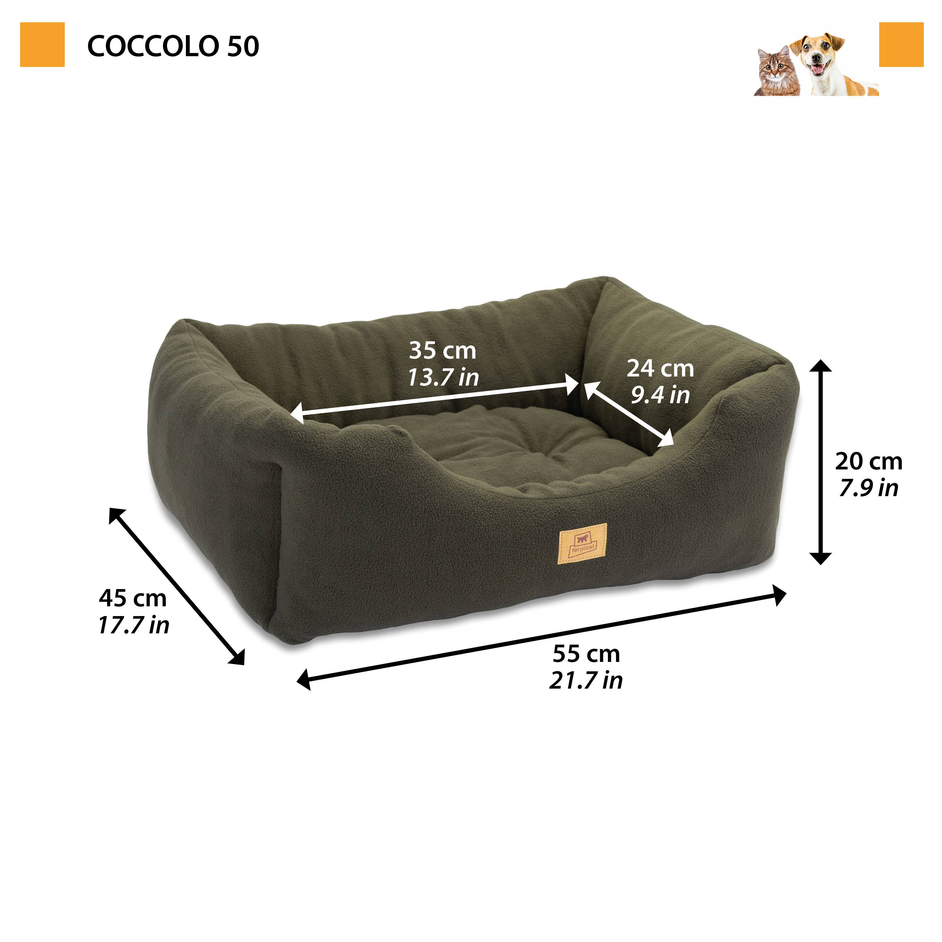 Ferplast - Canapé Lit pour Chiens et Chats COCCOLO MICROFLEECE 50 Doux Micropolaire Lavable Gris - Imagen 2