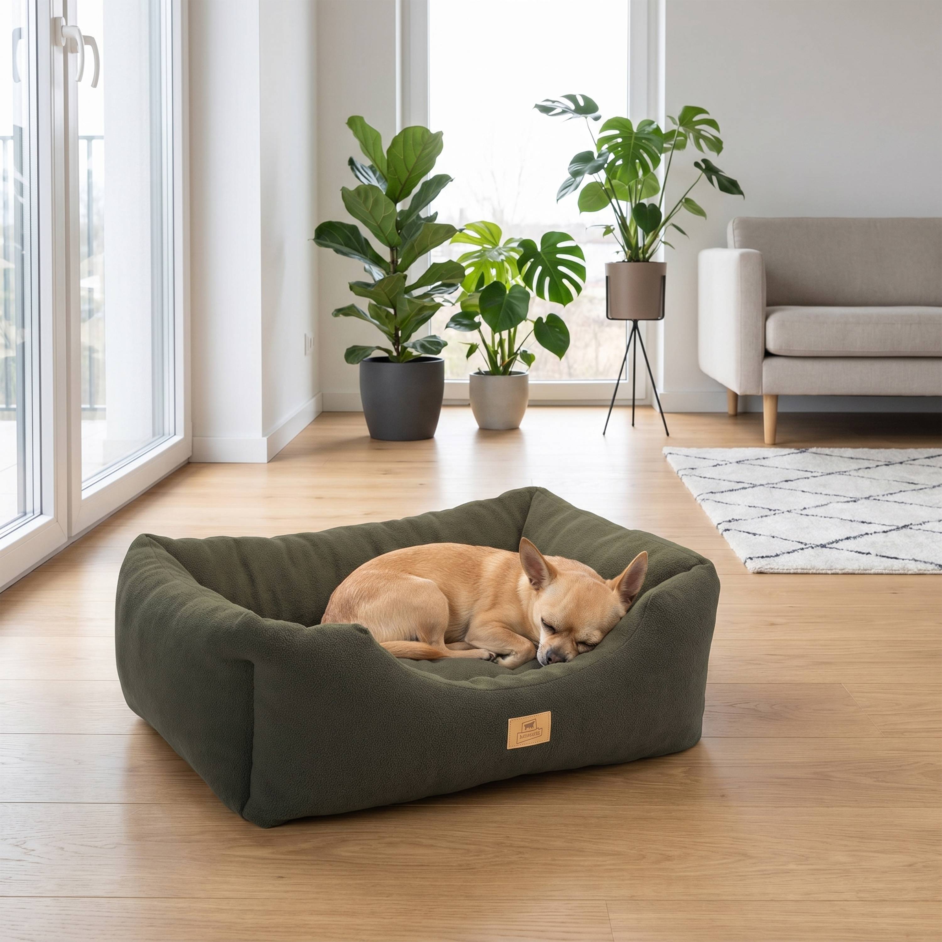 Ferplast - Canapé Lit pour Chiens et Chats COCCOLO MICROFLEECE 50 Doux Micropolaire Lavable Gris - Imagen 3