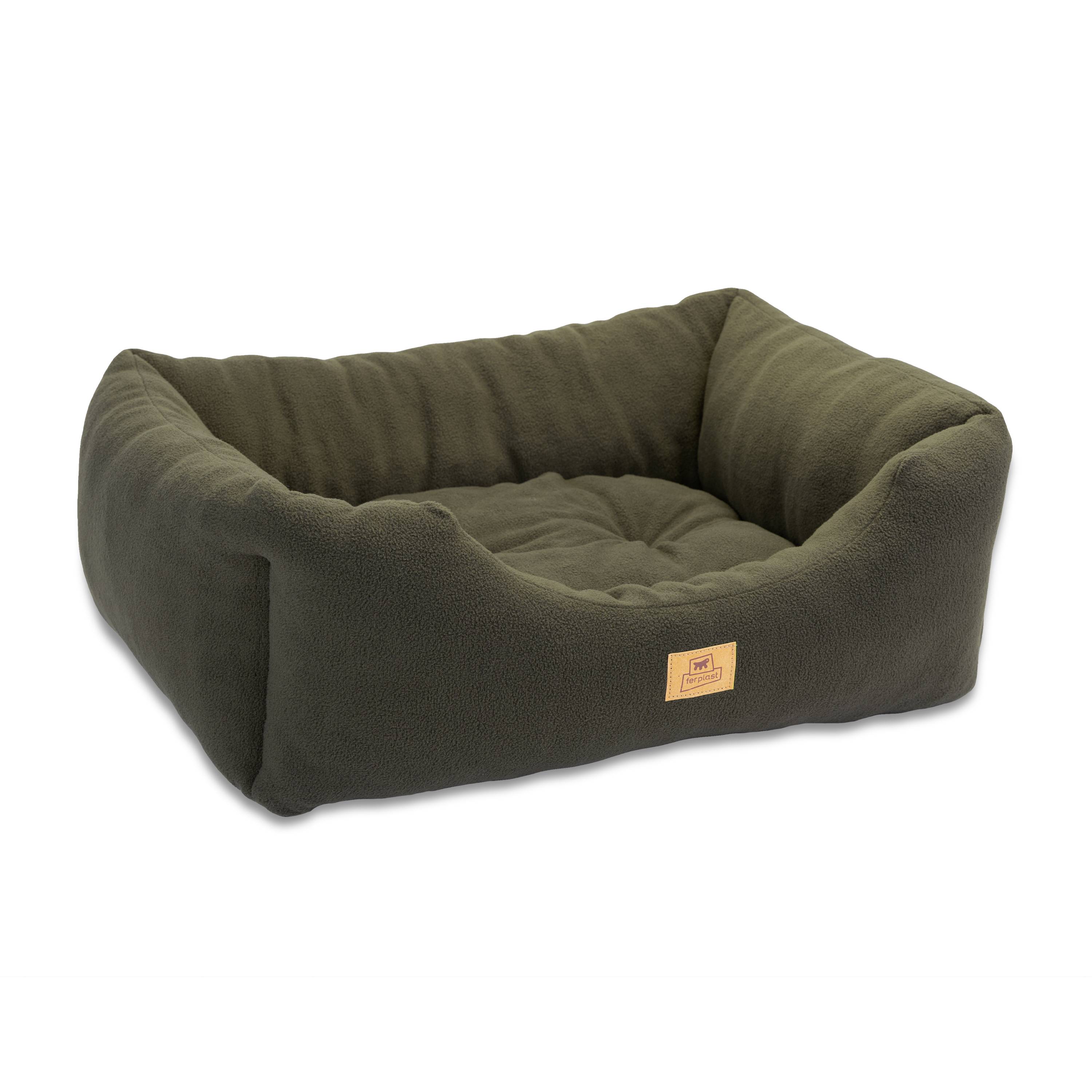 Ferplast - Canapé Lit pour Chiens et Chats COCCOLO MICROFLEECE 50 Doux Micropolaire Lavable Gris - Imagen 1