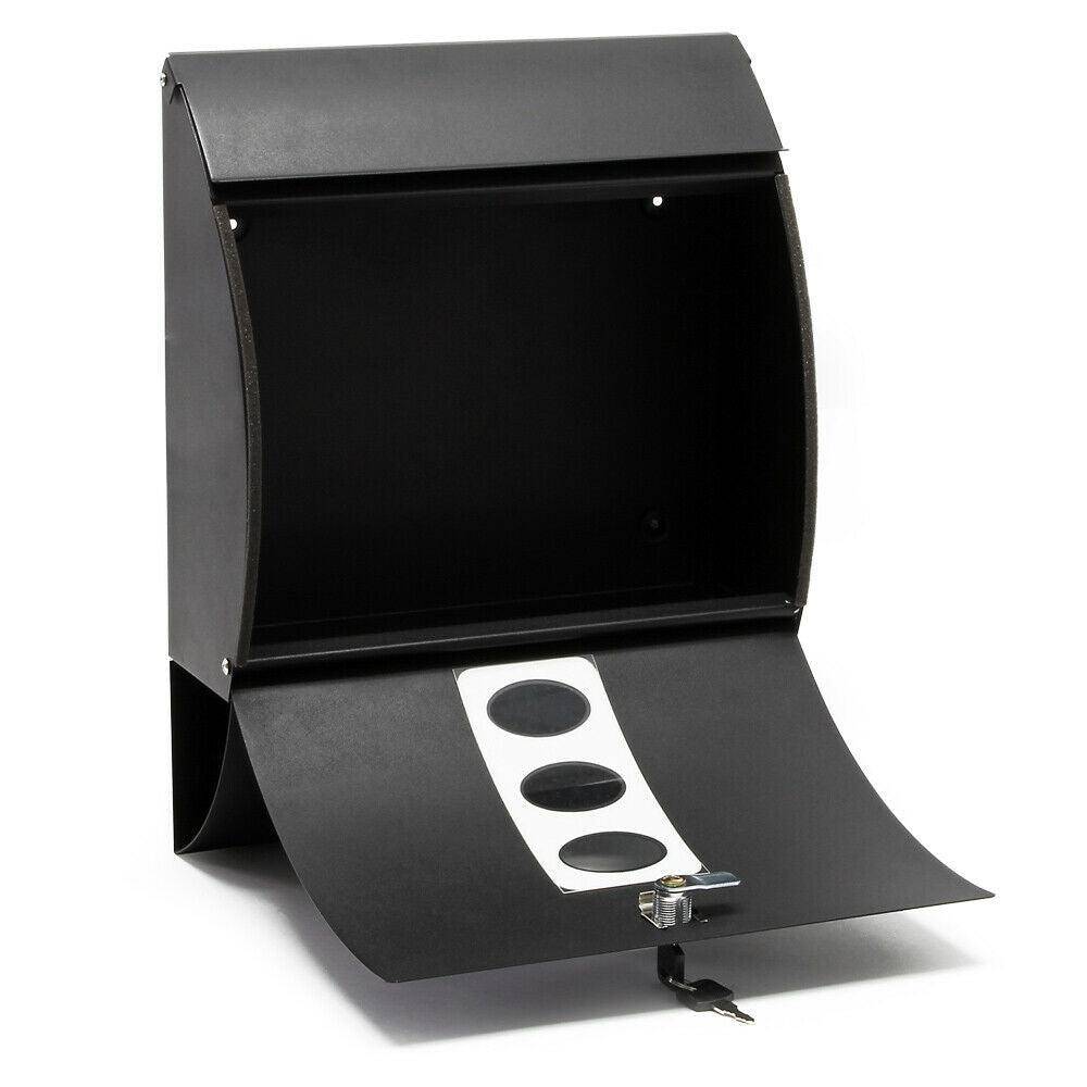 Helloshop26 - Boite aux lettres murale design compartiment journal acier galvanisé 32 x 40 x 12 cm noir - Imagen 3