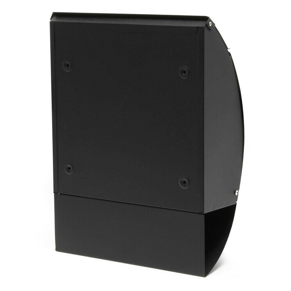 Helloshop26 - Boite aux lettres murale design compartiment journal acier galvanisé 32 x 40 x 12 cm noir - Imagen 4