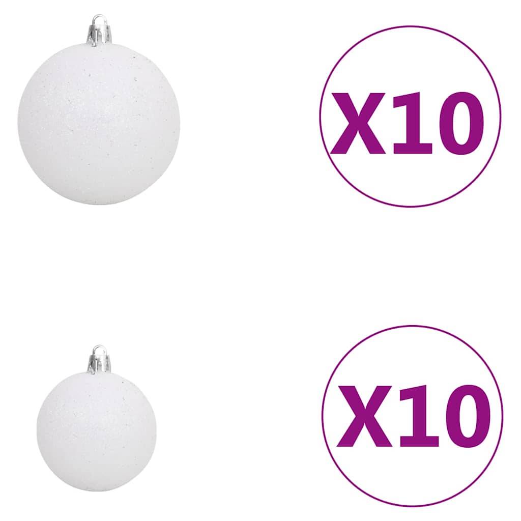ComfortXL - Sapin de Noël artificiel Blanc 240cm PVC avec LED et boules – ComfortXL Outdoor Living - Image 7