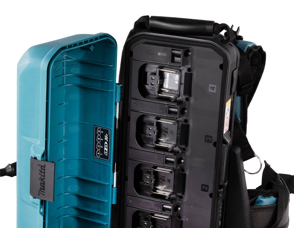Makita - Support Dorsal pour 4 Batteries 18V Li-Ion - MAKITA - AVEC Adaptateur 2 X 18V -191A64-2 - Imagen 7