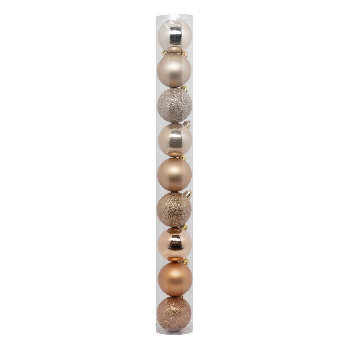 Fééric Lights & Christmas - Boule de Noël plastique 60mm x9 nude - Atmosphera Créateur d'intérieur - Imagen 1
