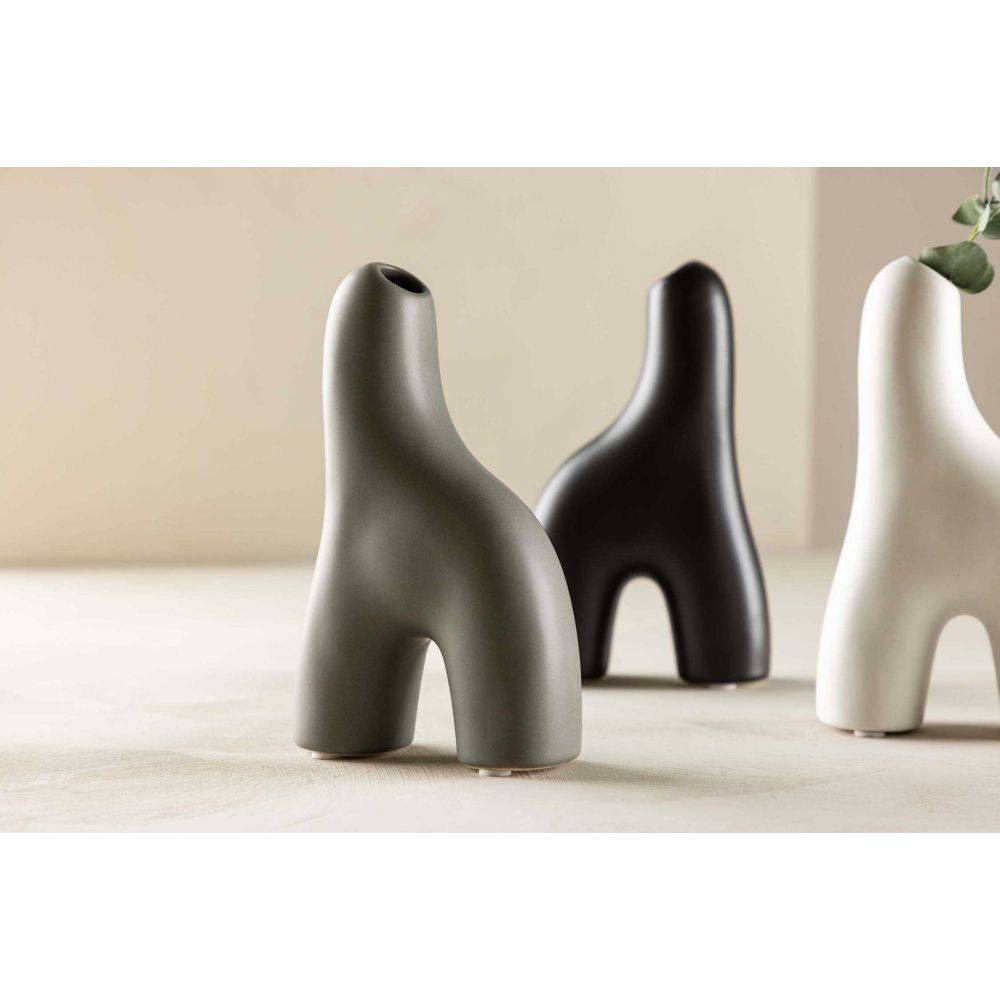 Venture Home - Vase en grès Aya Gris foncé - Imagen 2
