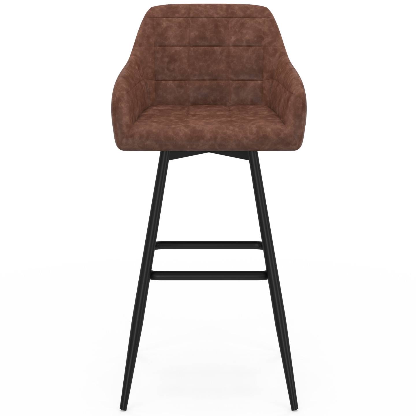 IDMARKET - Lot de 4 tabourets de bar MADY avec accoudoirs marron vintage - Image 3