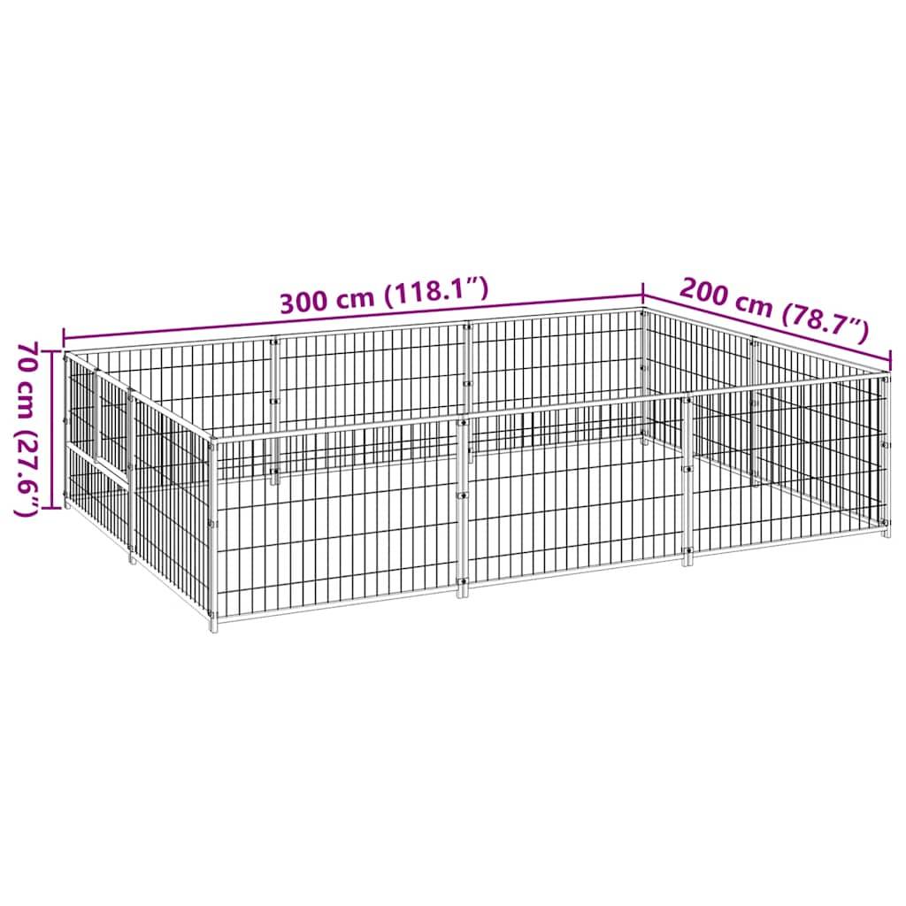 Vidaxl - Chenil Argenté 6 m² Acier vidaXL 3082119 - Imagen 3
