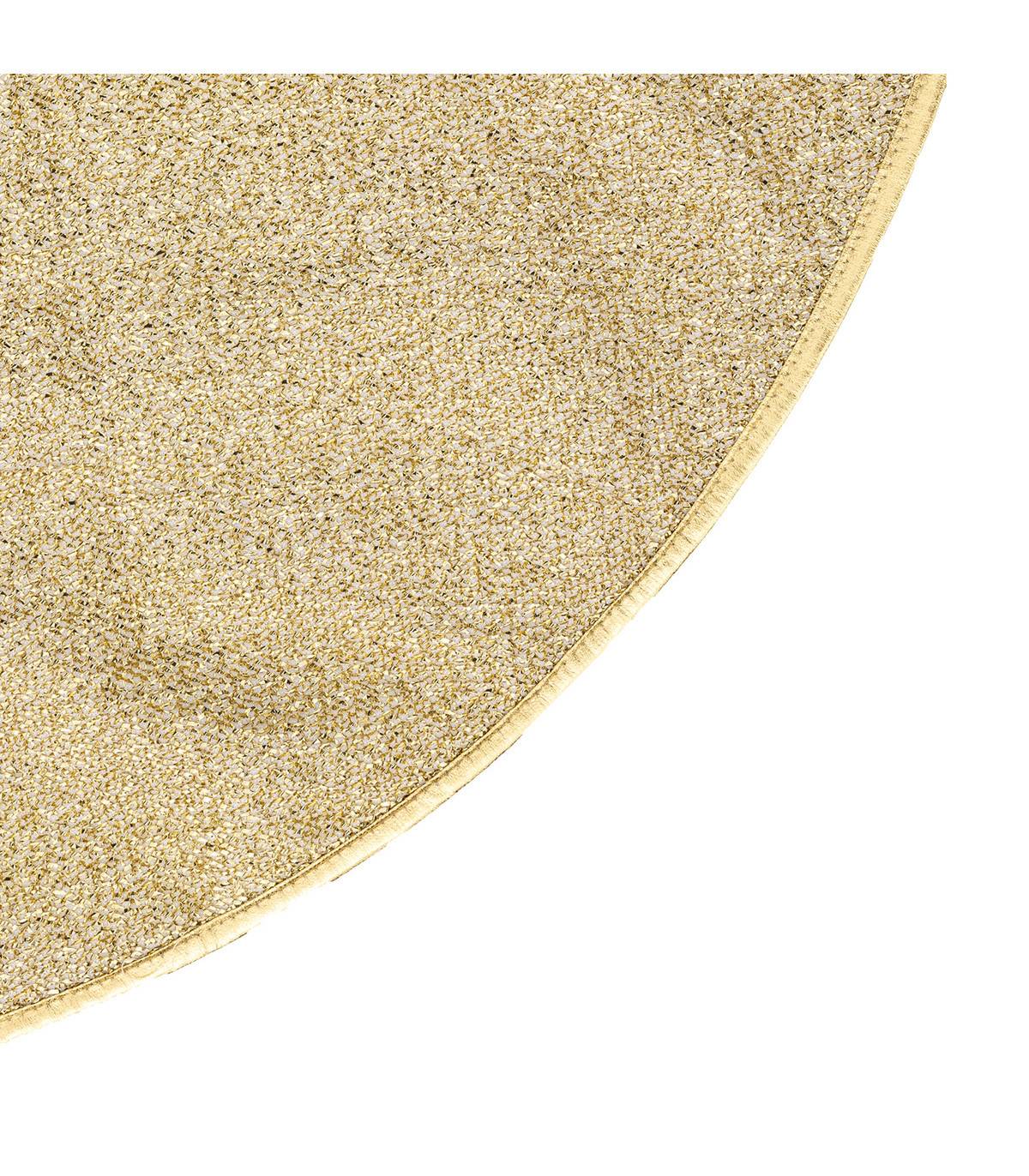 Déco de Noël Tapis pour pied de Sapin Doré et Pailleté D 90 cm - Image 2