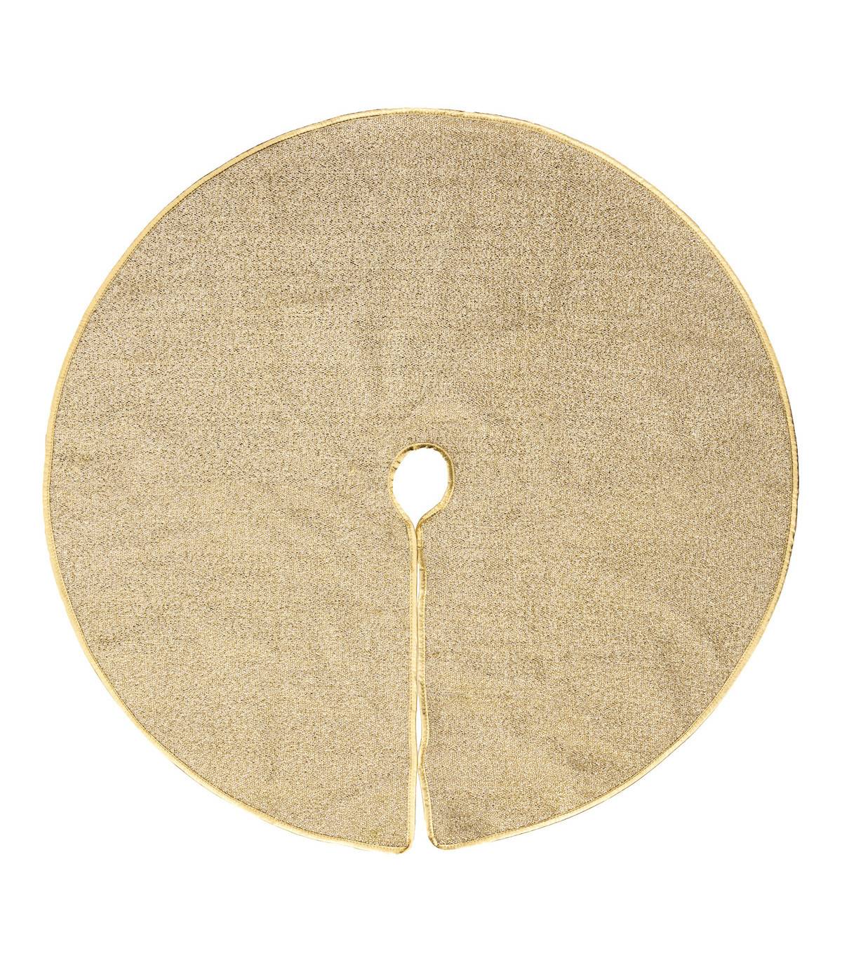 Déco de Noël Tapis pour pied de Sapin Doré et Pailleté D 90 cm - Image 1