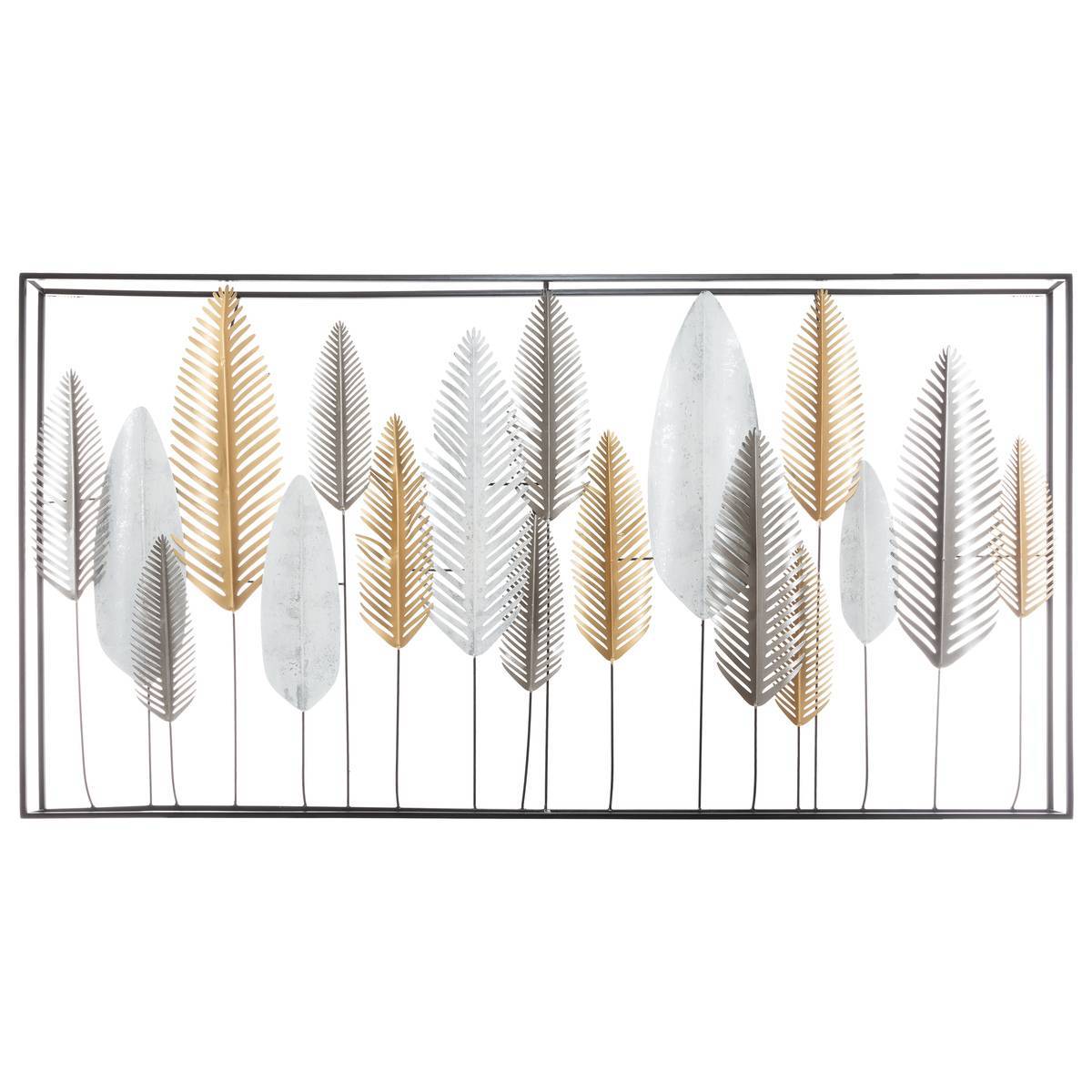 Atmosphera - Déco murale "Feuilles" métal 134x68cm - Atmosphera Créateur d'intérieur - Imagen 2