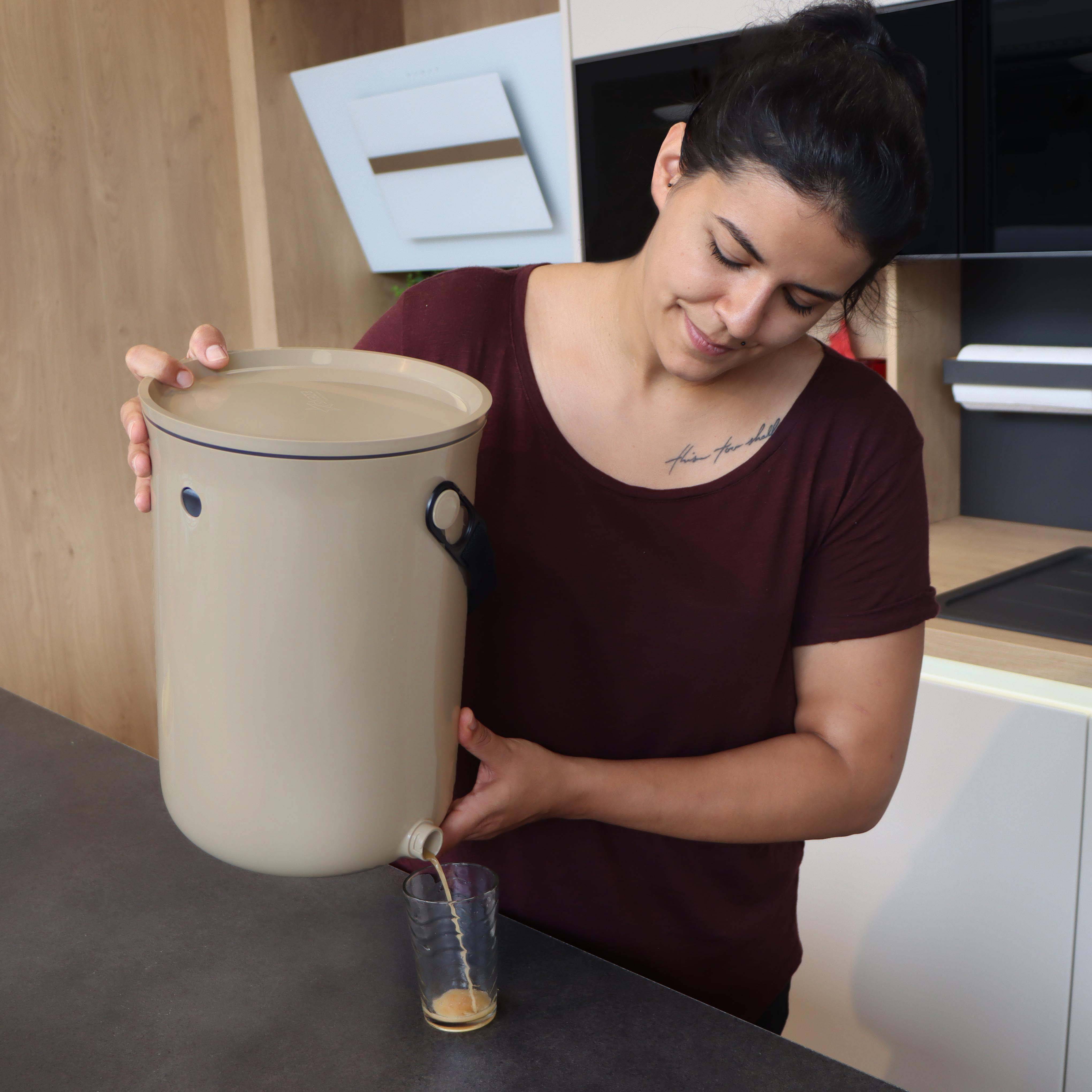 Composteur Bokashien Plastique recyclé,marron, 9,6l+1 kg d'activateur - Imagen 6