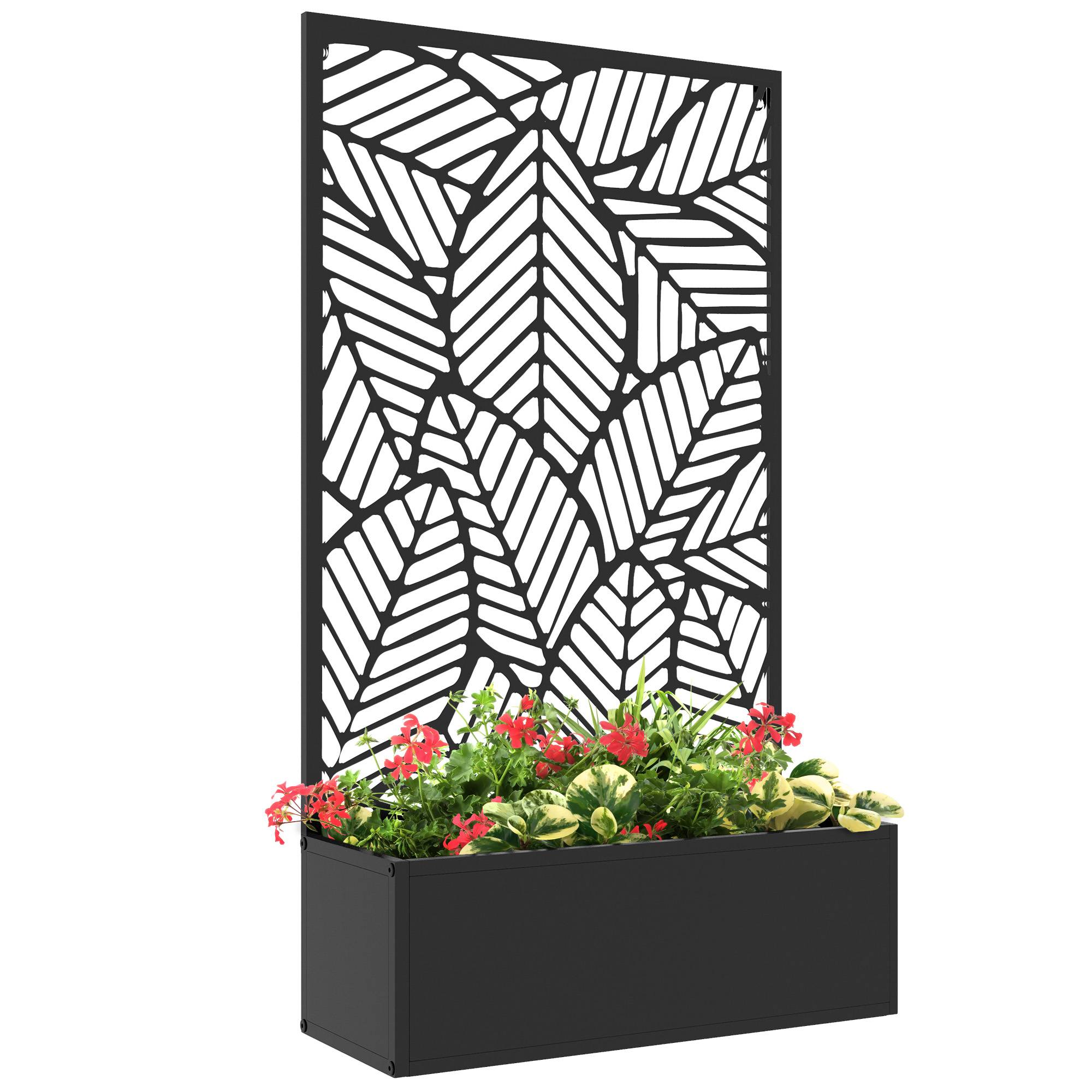 ComfortXL - Jardinière brise-vue métal treillis séparation extérieur terrasse 61x23x113cm - ComfortXL Outdoor Living