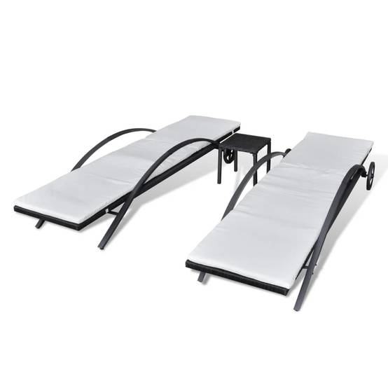Lot 2 Lits de Soleil Rotin Table Carrée Noir – ComfortXL Outdoor Living - Image 4