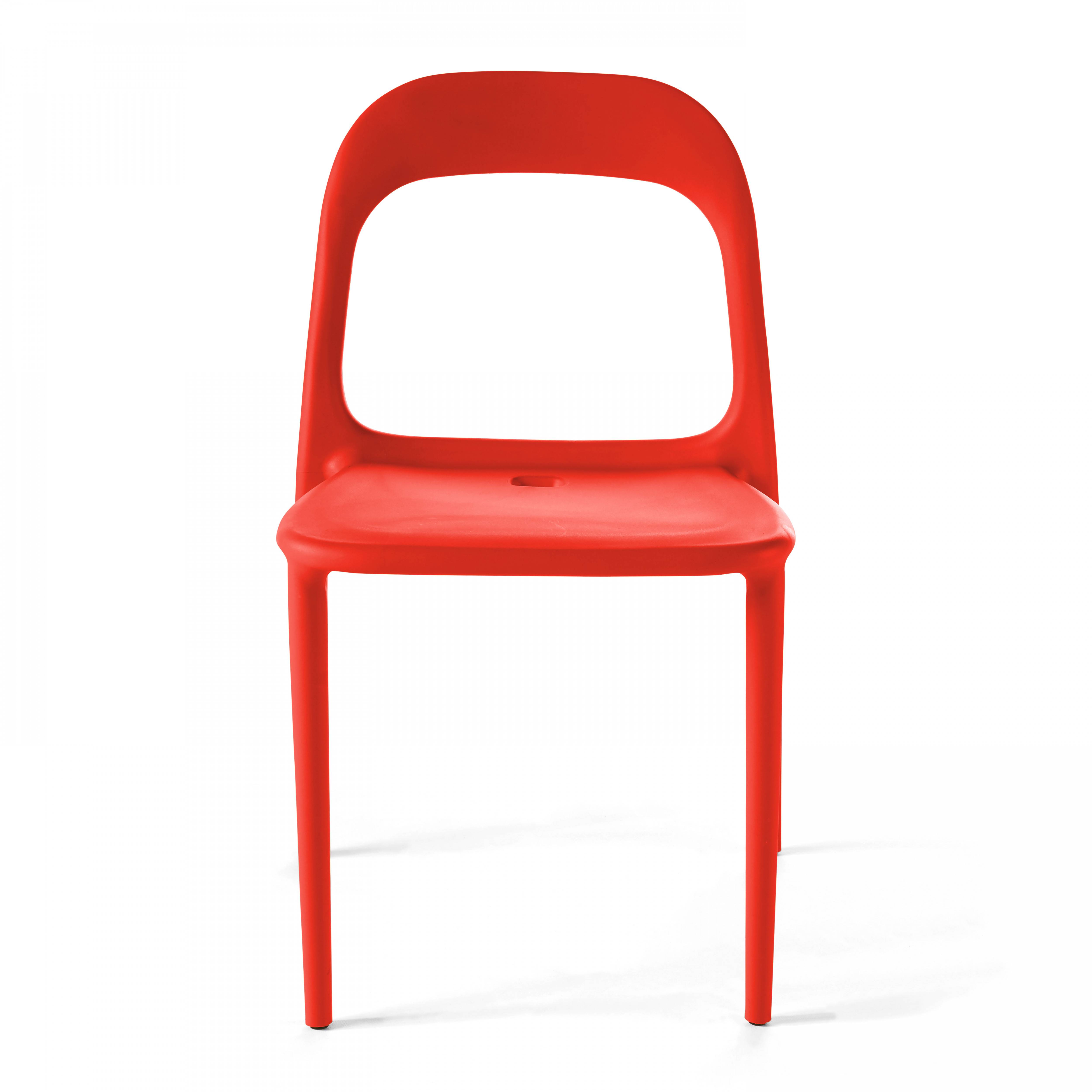 Oviala - Chaise en plastique de jardin rouge Milan - Oviala - Imagen 5