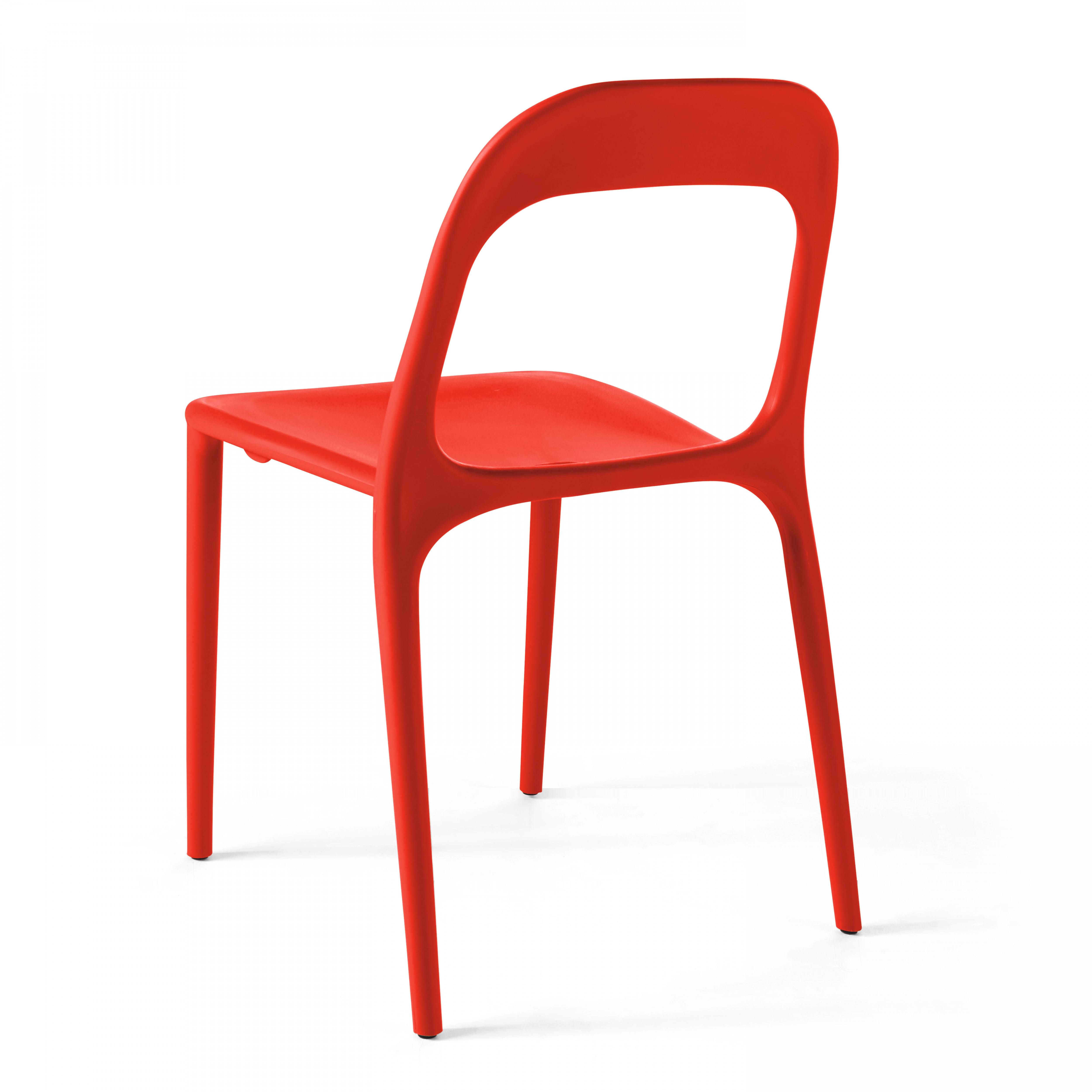 Oviala - Chaise en plastique de jardin rouge Milan - Oviala - Imagen 3