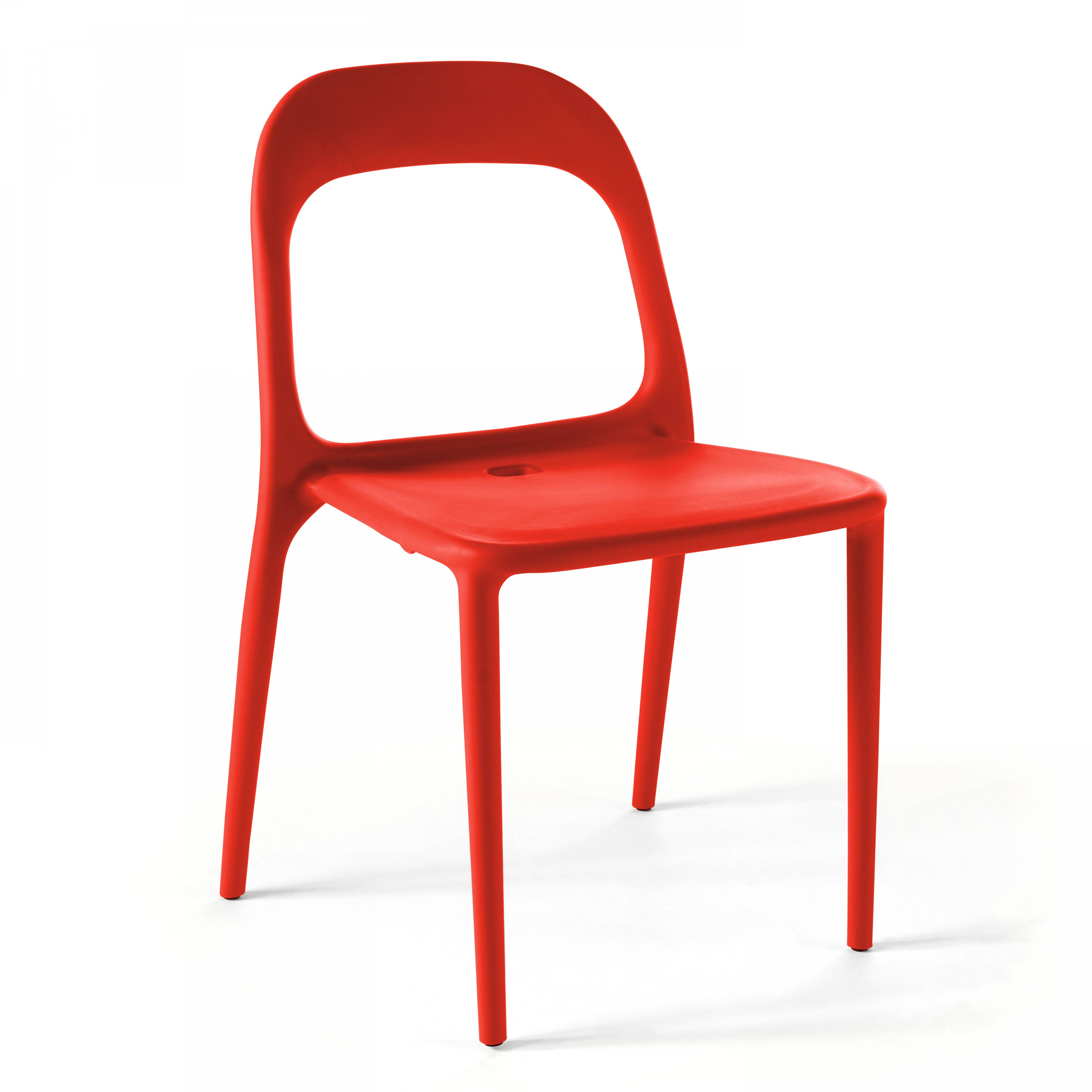 Oviala - Chaise en plastique de jardin rouge Milan - Oviala - Imagen 1